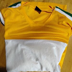 Men's Mesh Yellow, White And Green Jersey Shirt